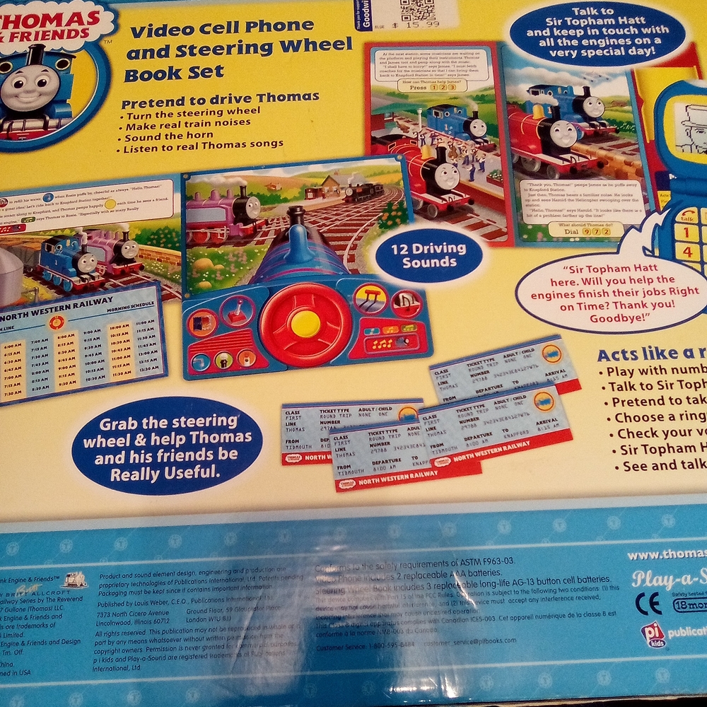 Thomas & Friends Blue Toy Steering Wheel and Red Controls with Yellow Center
